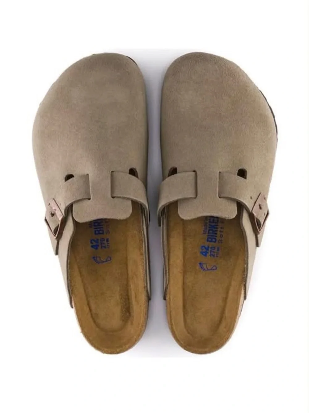 Birkenstock Taupe Suede Boston Mules